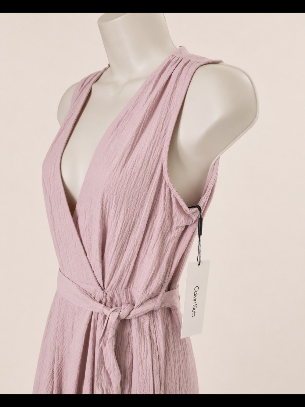 Calvin Klein Dusty Rose Wrap Tie Pants Jumpsuit Size 2 - Picture 6 of 12
